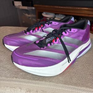 ADIDAS Adizero Boston 13 Running Shoes Mens Size 12 Purple Silver JS4943